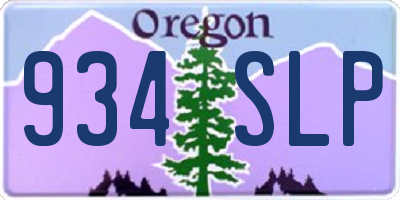 OR license plate 934SLP