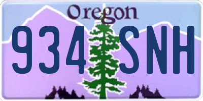 OR license plate 934SNH
