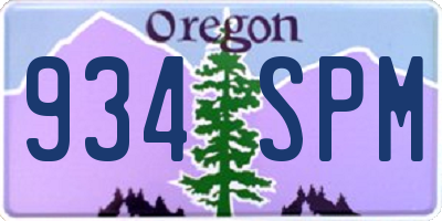 OR license plate 934SPM