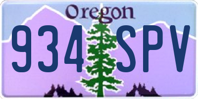 OR license plate 934SPV
