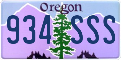OR license plate 934SSS
