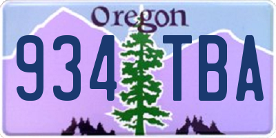 OR license plate 934TBA