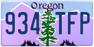 OR license plate 934TFP