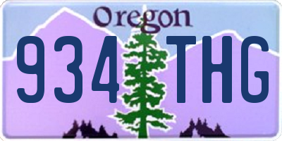OR license plate 934THG