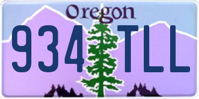OR license plate 934TLL