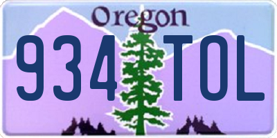 OR license plate 934TOL