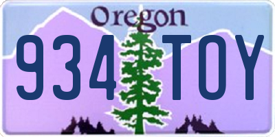 OR license plate 934TOY