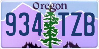 OR license plate 934TZB