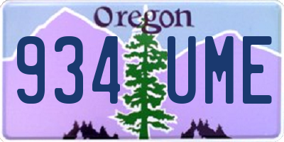 OR license plate 934UME