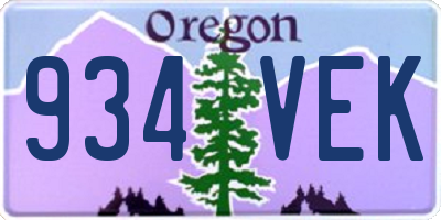 OR license plate 934VEK