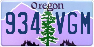 OR license plate 934VGM