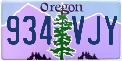 OR license plate 934VJY