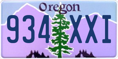 OR license plate 934XXI