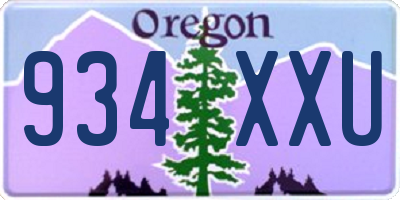 OR license plate 934XXU
