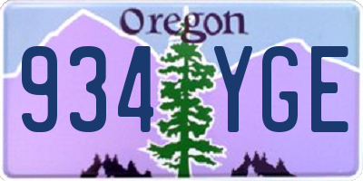 OR license plate 934YGE