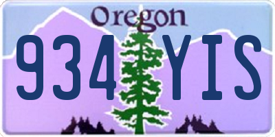 OR license plate 934YIS