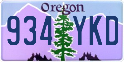 OR license plate 934YKD