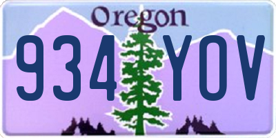 OR license plate 934YOV