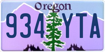 OR license plate 934YTA