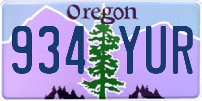 OR license plate 934YUR