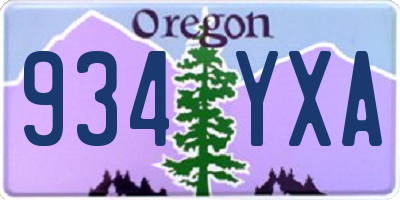 OR license plate 934YXA