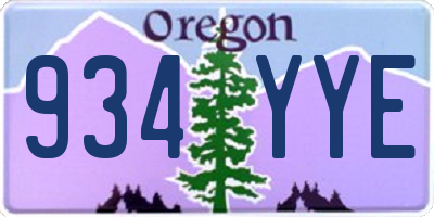 OR license plate 934YYE