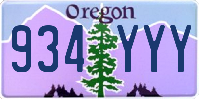 OR license plate 934YYY