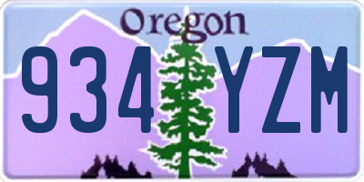 OR license plate 934YZM