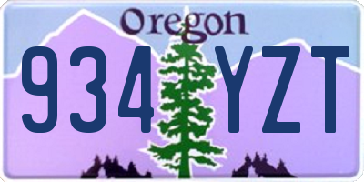 OR license plate 934YZT