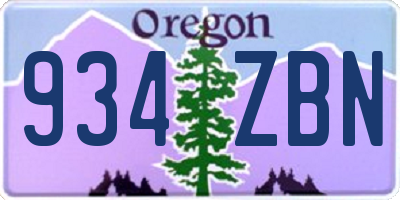 OR license plate 934ZBN