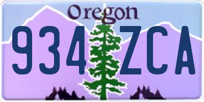 OR license plate 934ZCA