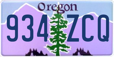 OR license plate 934ZCQ