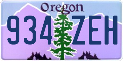 OR license plate 934ZEH