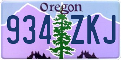 OR license plate 934ZKJ