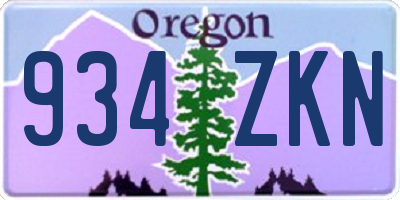 OR license plate 934ZKN