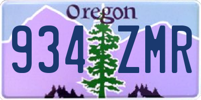 OR license plate 934ZMR