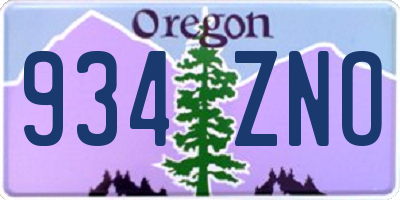 OR license plate 934ZNO