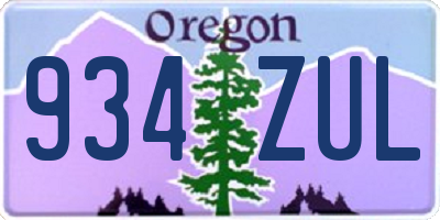 OR license plate 934ZUL
