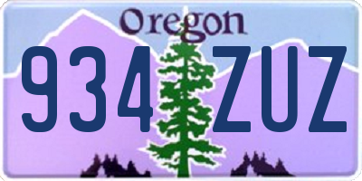OR license plate 934ZUZ