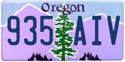 OR license plate 935AIV