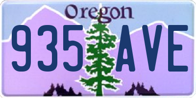 OR license plate 935AVE