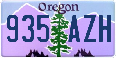 OR license plate 935AZH