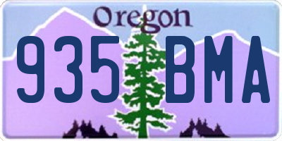 OR license plate 935BMA