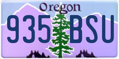 OR license plate 935BSU