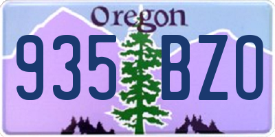 OR license plate 935BZO