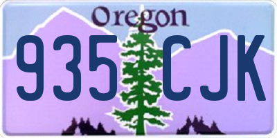 OR license plate 935CJK