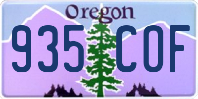 OR license plate 935COF