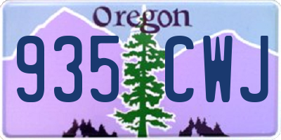 OR license plate 935CWJ