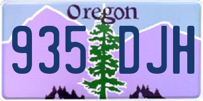 OR license plate 935DJH