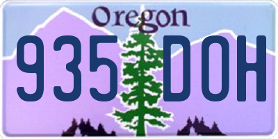 OR license plate 935DOH